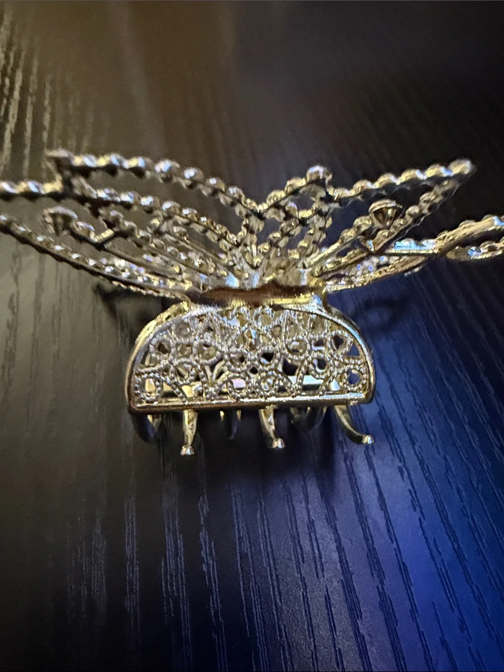 Gold and Rhinestone Butterfly Hair Clip NWT